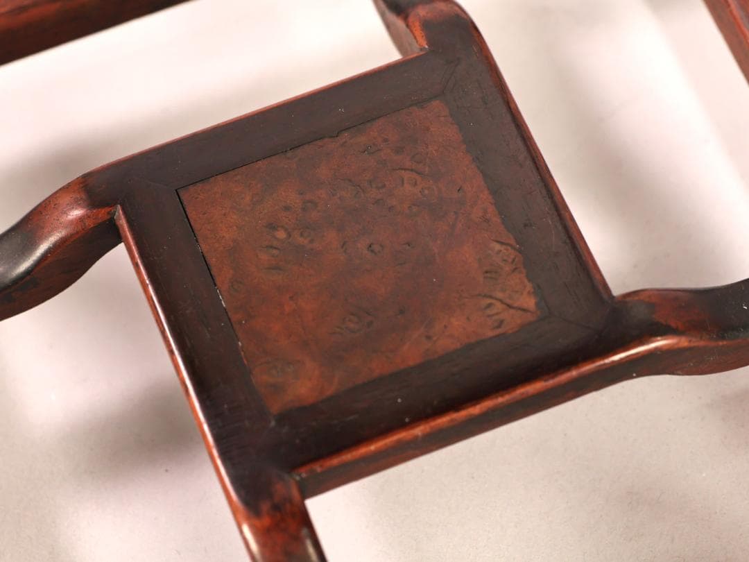 BK432　時代唐木　玉杢　高卓　花台　香炉台　飾台　盆栽台　高さ約40㎝