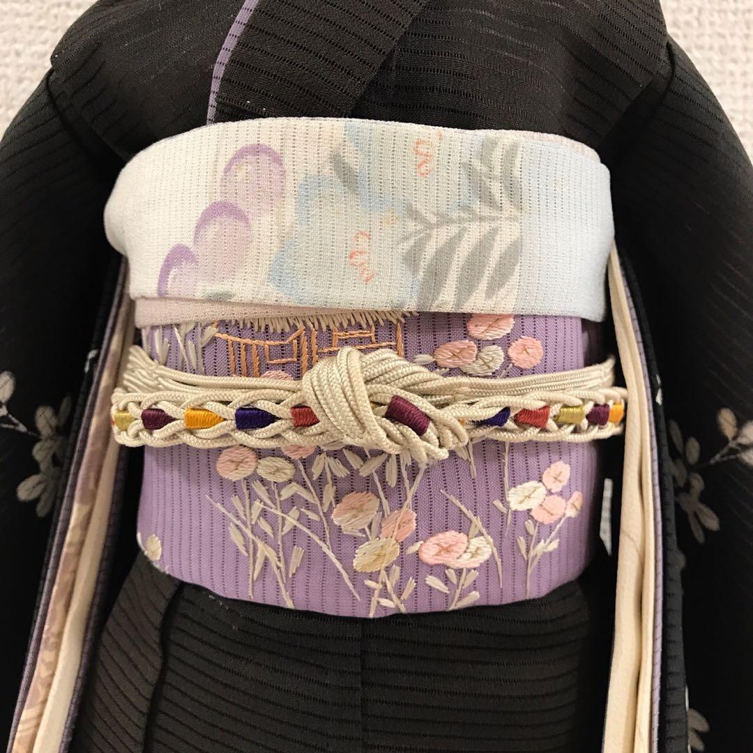 ＊ 市松人形 12号 単衣 アンティーク 絽 着物 長襦袢 帯 セット