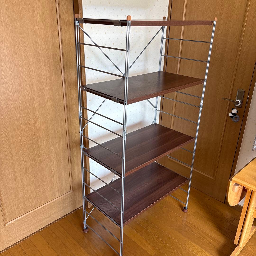 まるさん専用 ウッドシェルフ　オープンシェルフ 4段 棚ブラウン