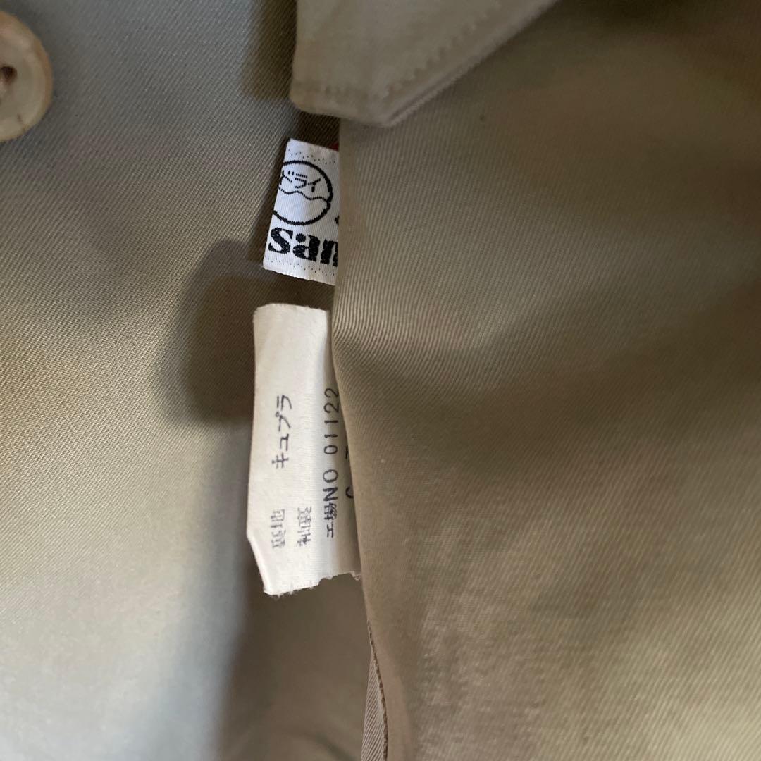 80's90's【バーバリー】ダブルトレンチコート 玉虫色オリーブ ビジネスL