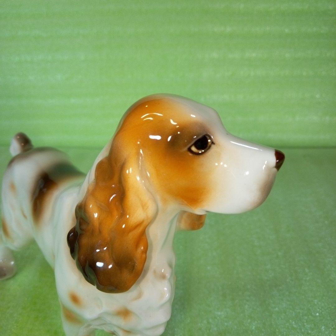 コッカー・スパニエル　犬の置物　インテリア　オブジェ　ディスプレイ　陶器製？