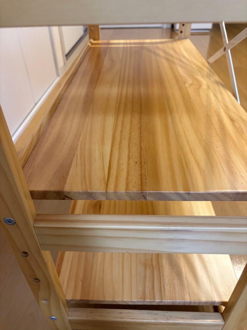 木製4段ラック 自然な木の仕上げ