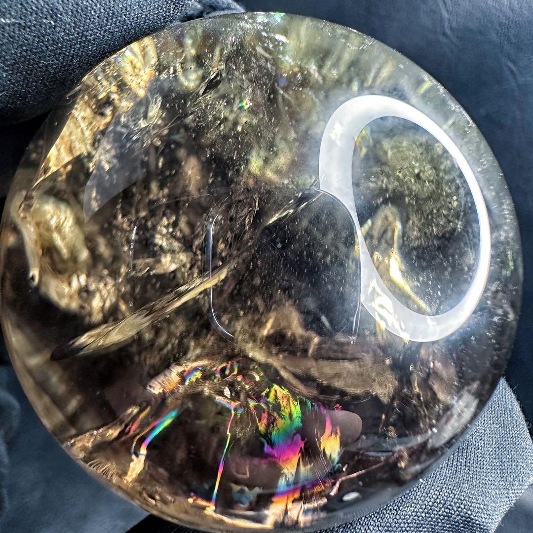 【開運·魔除 】別格高級品❗️ファントムレインボースモーキークォーツ丸玉A1389