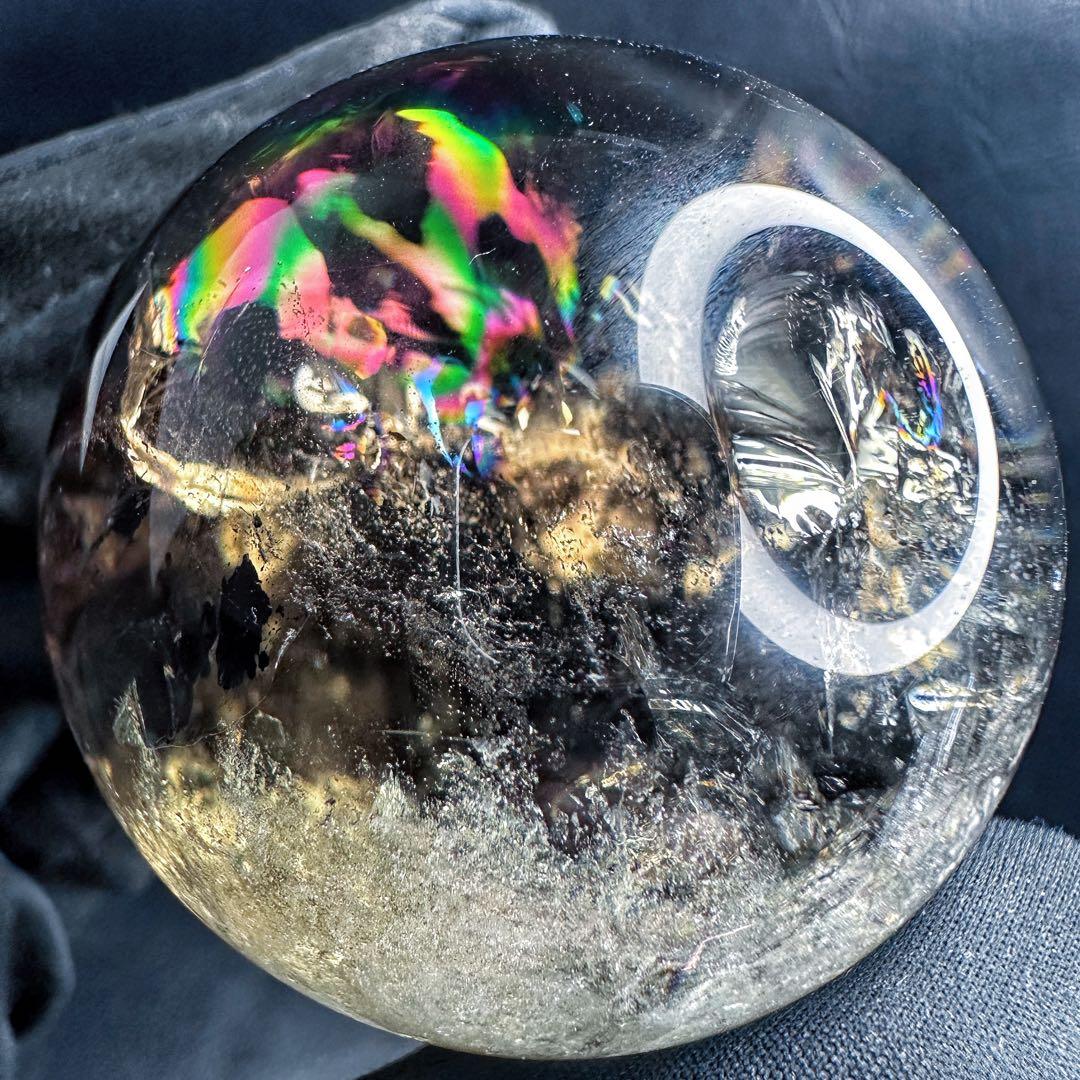 【開運·魔除 】別格高級品❗️ファントムレインボースモーキークォーツ丸玉A1389