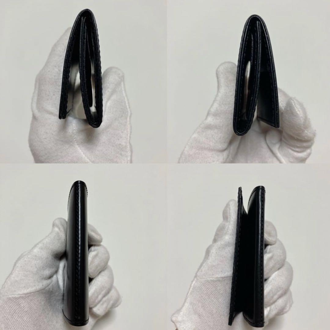 未使用PRESSo キャッシュレス時代の理想の財布 ミニ　レザー三つ折り財布　黒