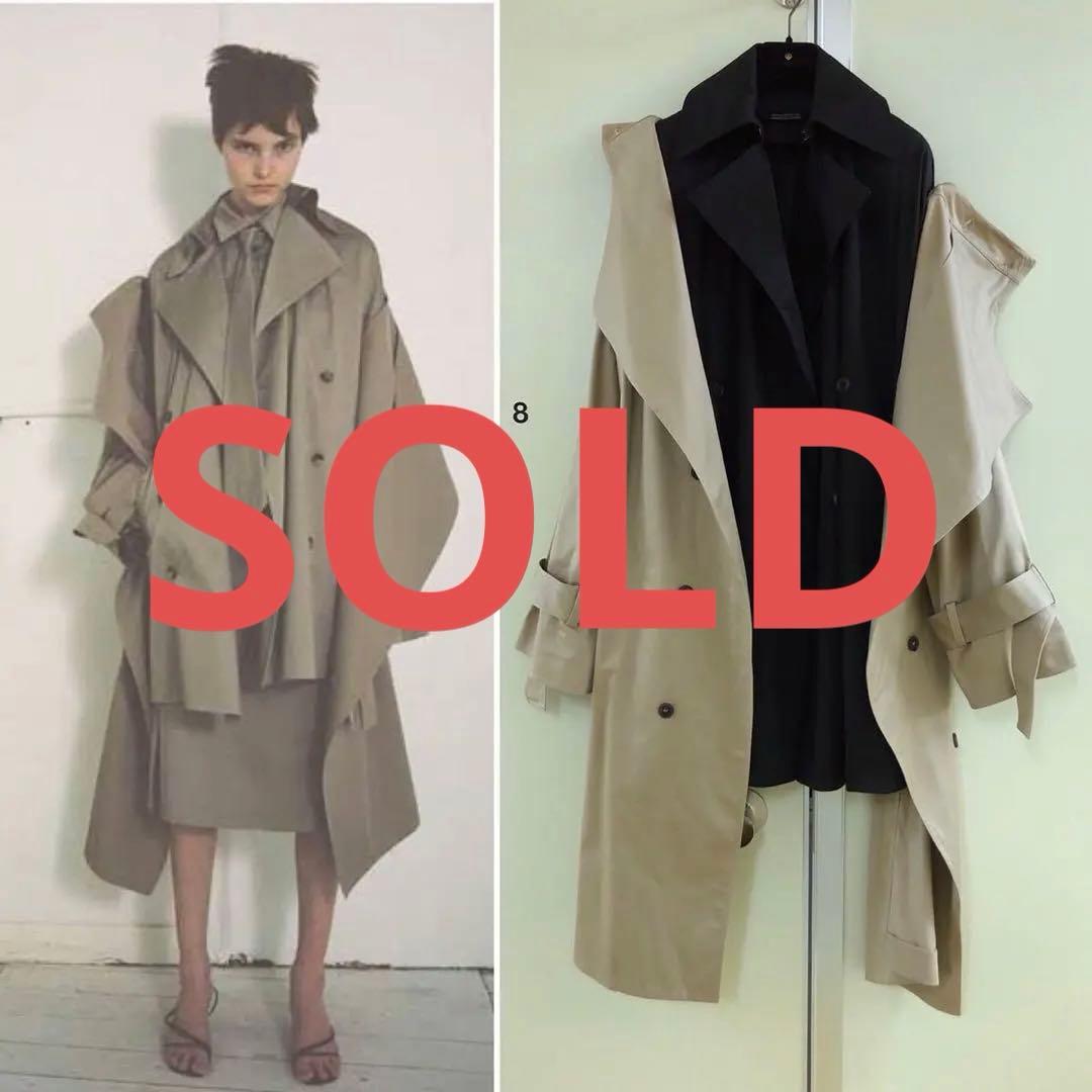 【rokh】バイカラー レイヤー ドッキング デザイン トレンチコート