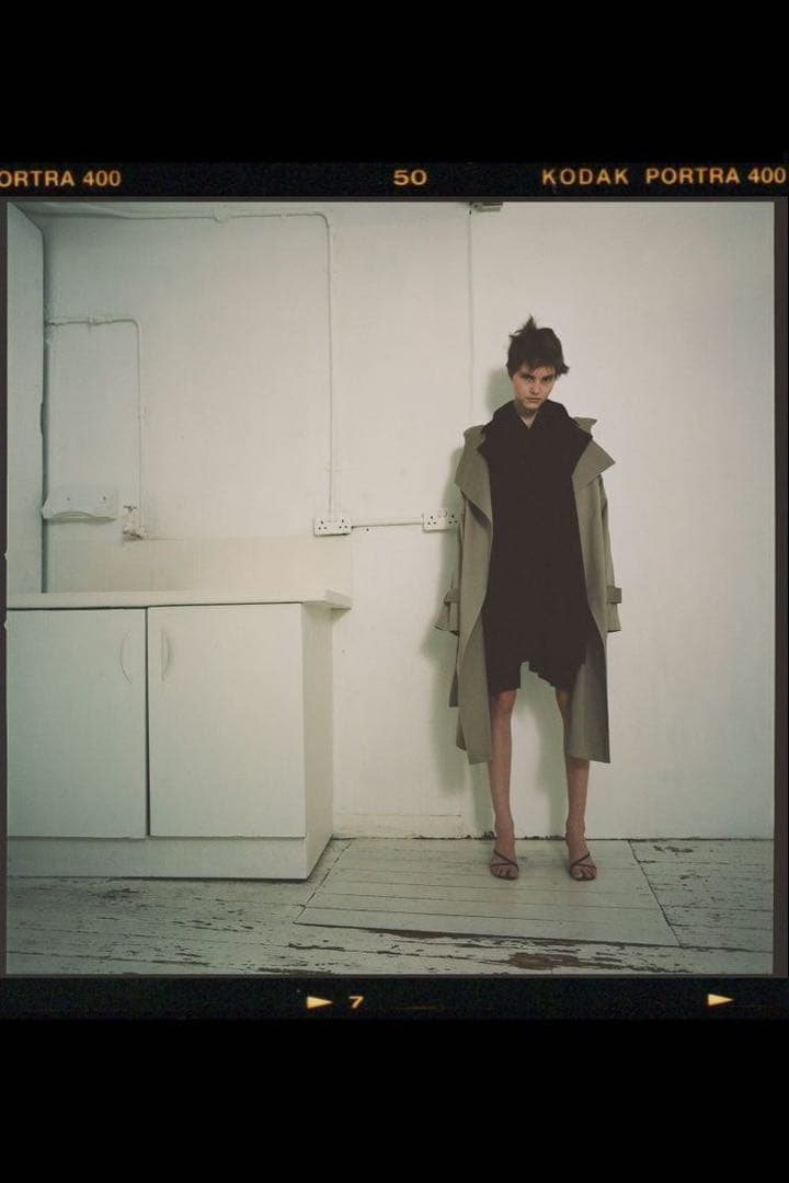 【rokh】バイカラー レイヤー ドッキング デザイン トレンチコート