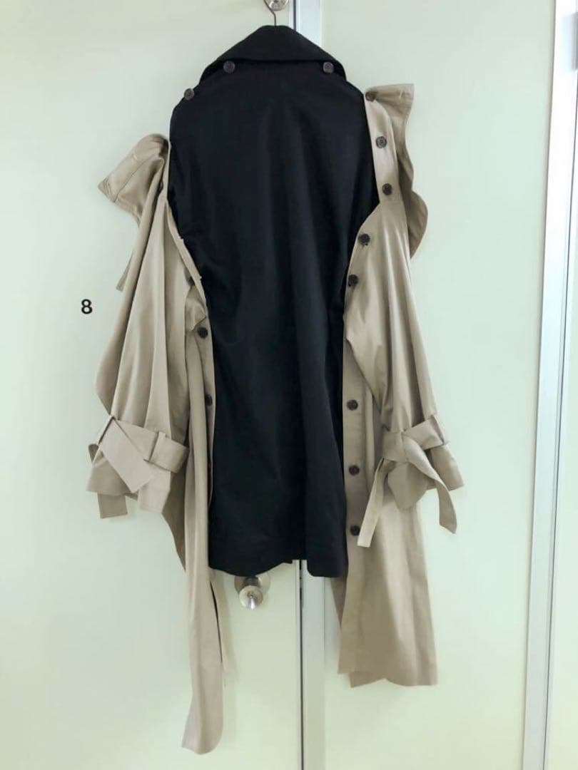 【rokh】バイカラー レイヤー ドッキング デザイン トレンチコート