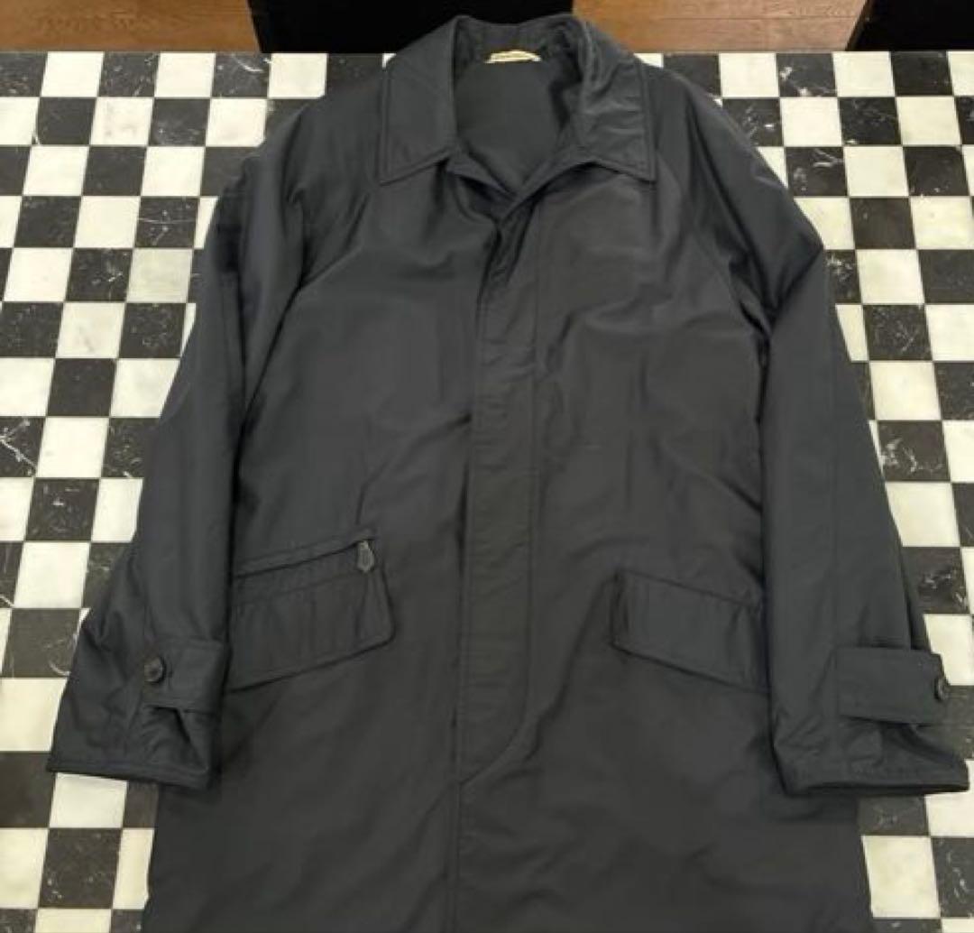 HERMESネイビー バルマカーンコート　ステンカラーメンズ（レディース着用可）