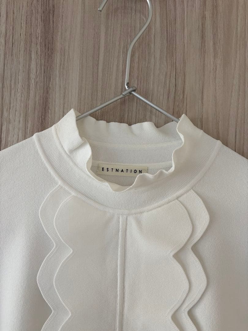 2025SS ESTNATION フリルネックニット 美品