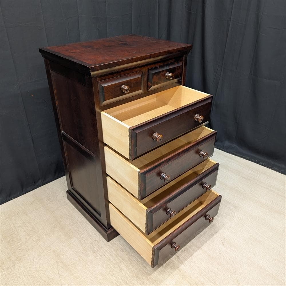 北海道民芸家具　樺 カバ材　無垢　整理箪笥　タンス　たんす　チェスト　小物