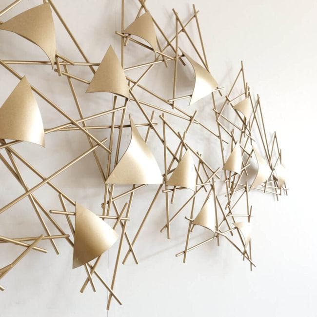 アイアン壁掛けウォールアート「ゴールド」壁飾り ウォールデコ（646）