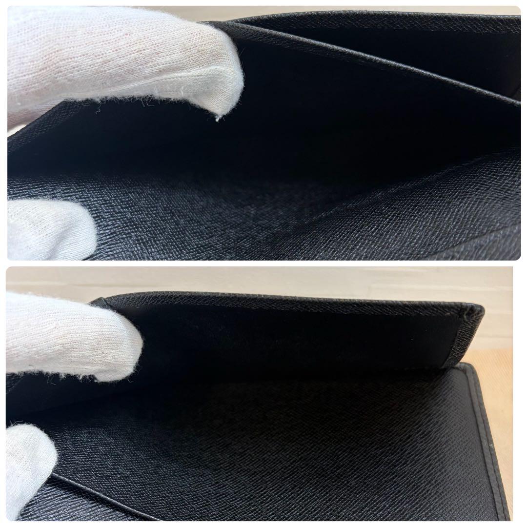 美品　ルイヴィトン　札入れ　タイガ　黒　折り財布　長財布