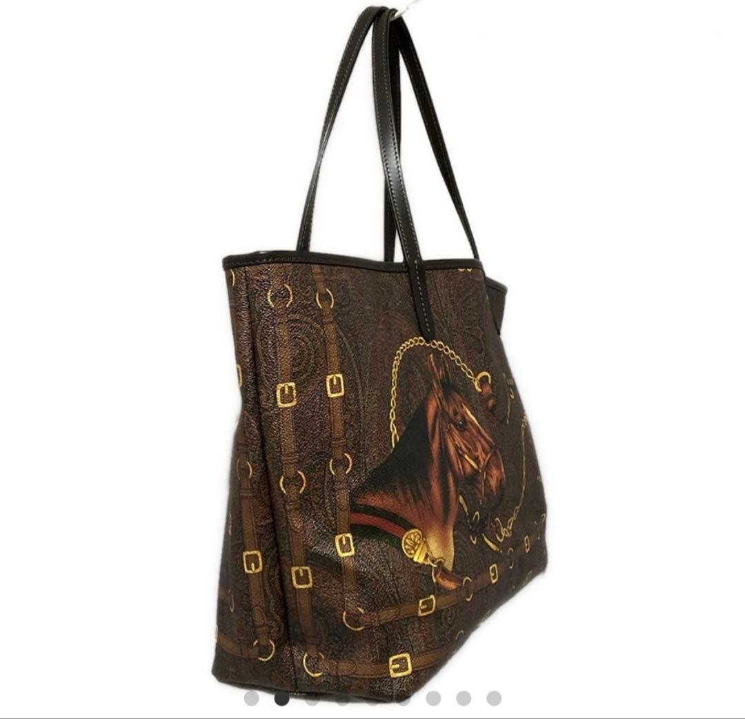 Etro エトロ トートバッグ ダークブラウン 馬