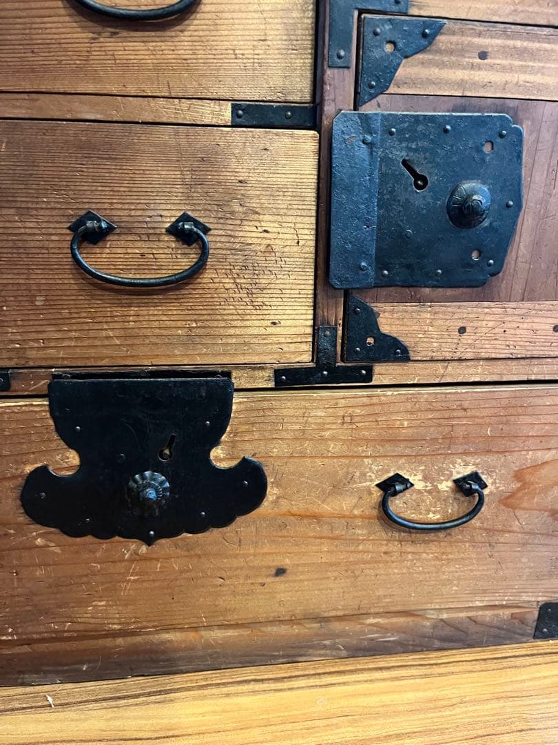 アンティーク木製箪笥　茶箪笥　時代箪笥　古民家　古道具