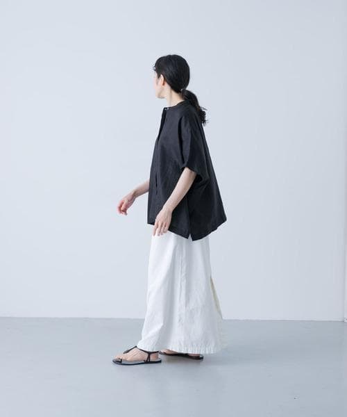 かぐれ　リネンスクエアケープシャツ