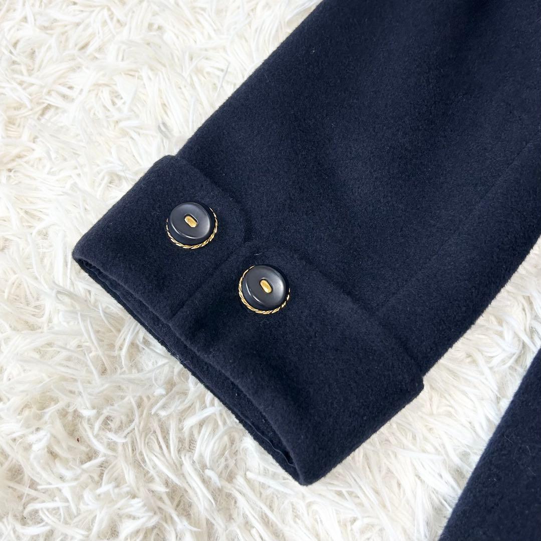 Leilian レリアン 2wayケープカラーチェスターコート ウール カシミヤ