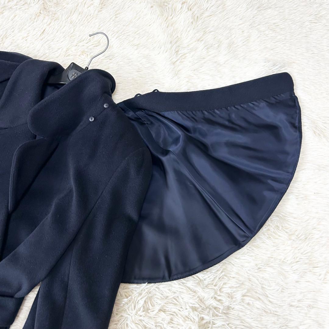 Leilian レリアン 2wayケープカラーチェスターコート ウール カシミヤ