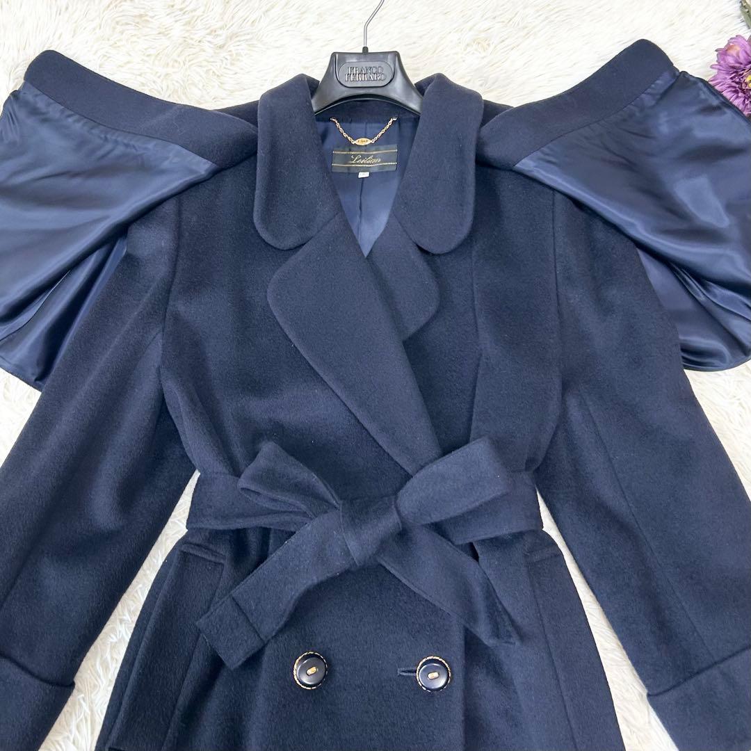 Leilian レリアン 2wayケープカラーチェスターコート ウール カシミヤ