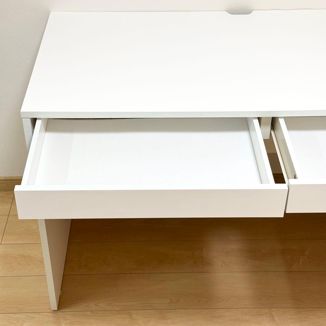 【美品✨】パソコンデスク 幅120cm 引き出し 奥行60cm 机 白 木製