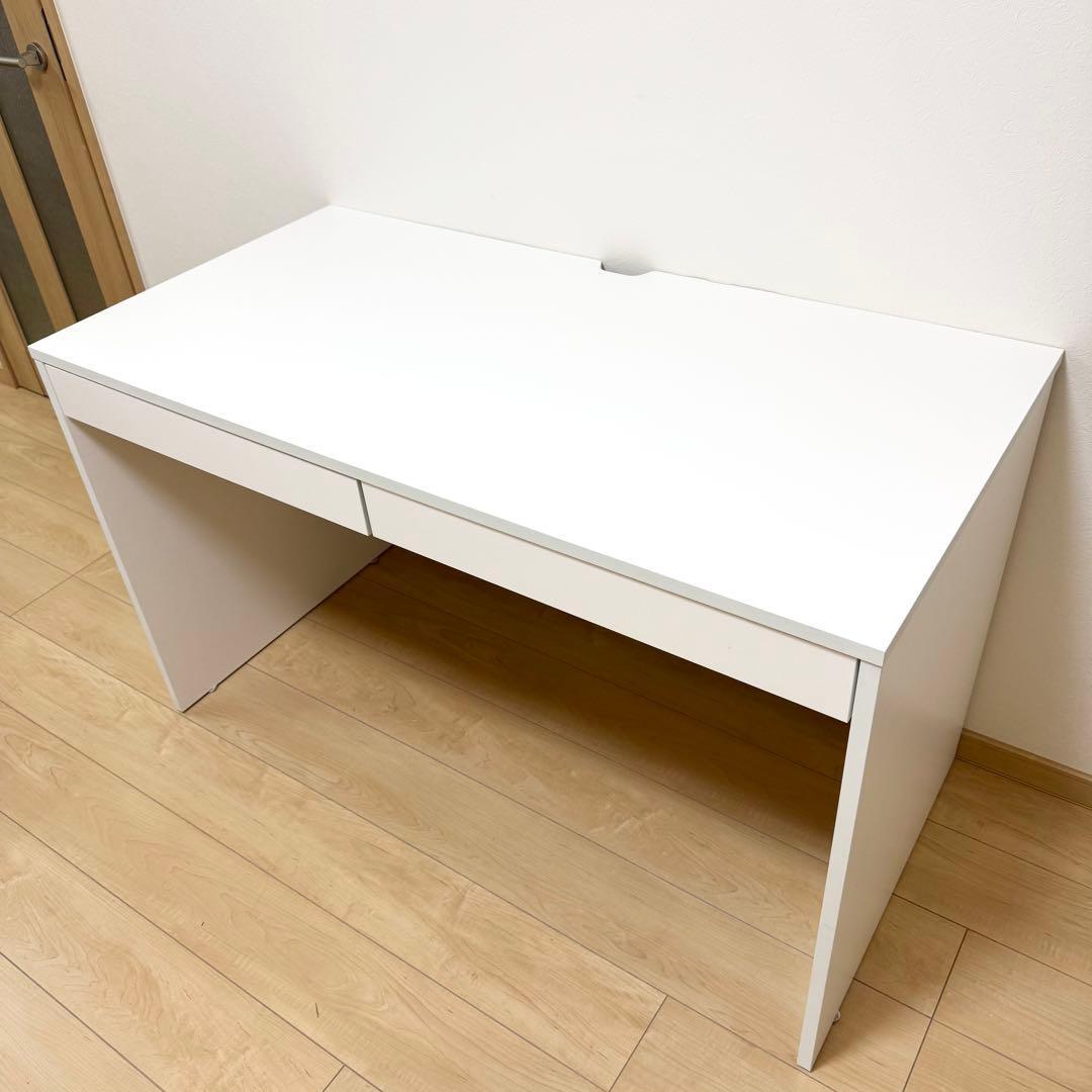 【美品✨】パソコンデスク 幅120cm 引き出し 奥行60cm 机 白 木製