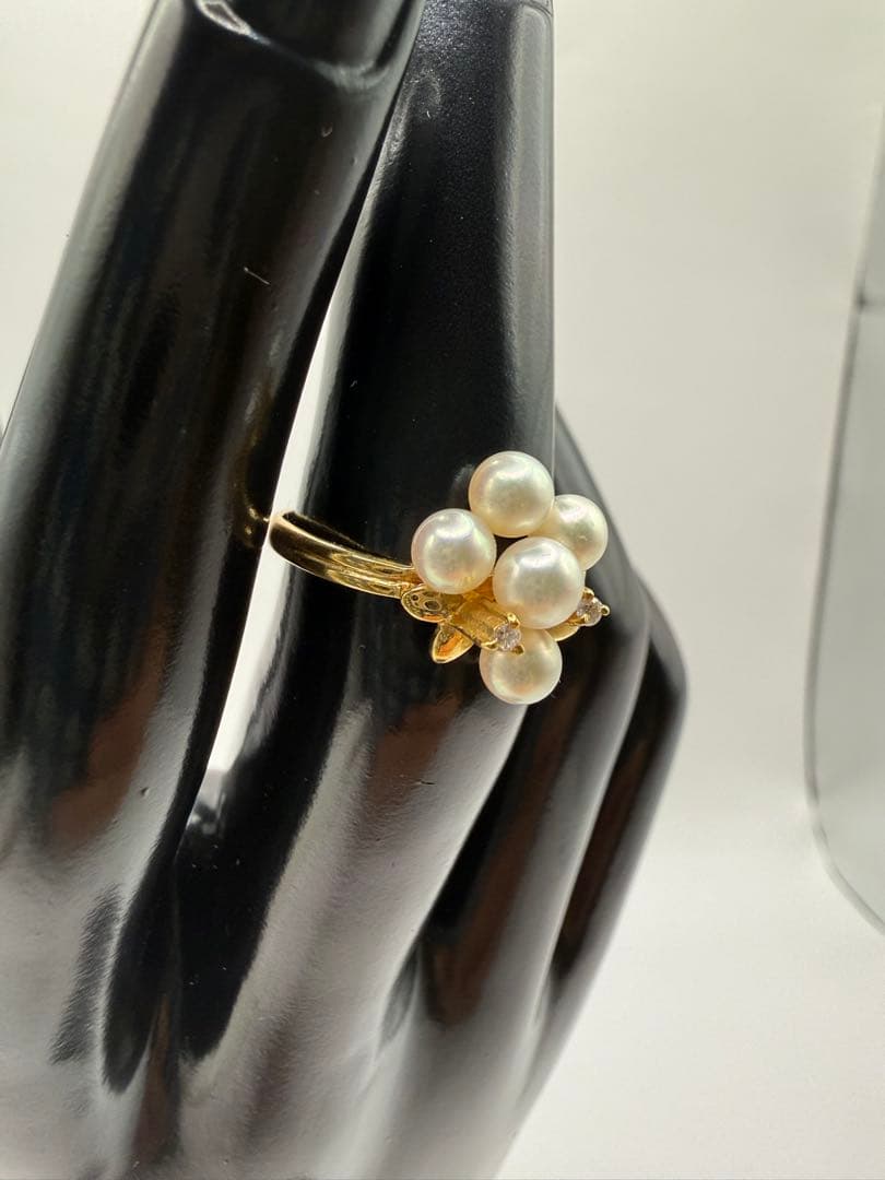 K18 パール ダイヤモンド リング 12号