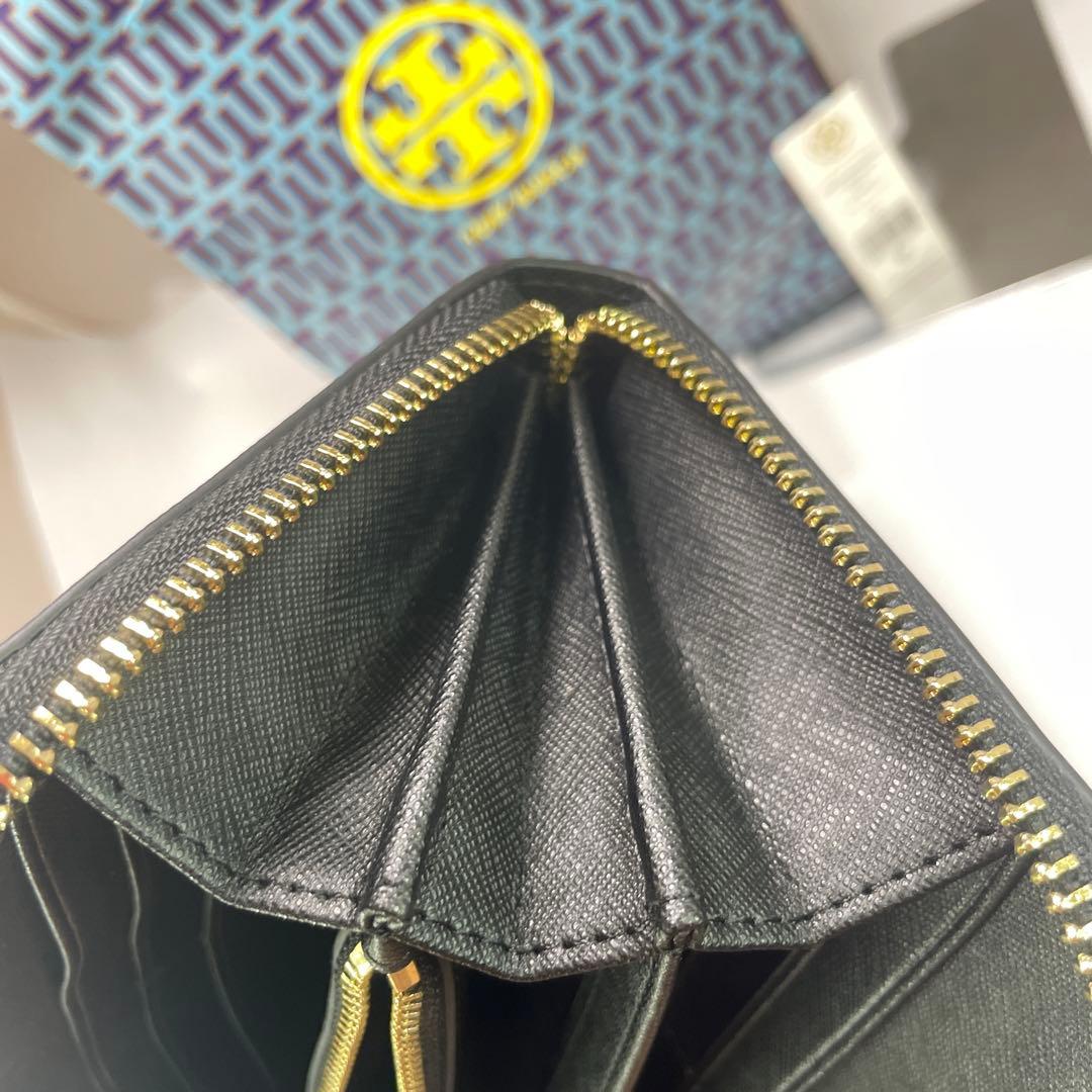 新品　トリーバーチ　長財布（黒）TORYBURCH ラウンドファスナー　ブラック