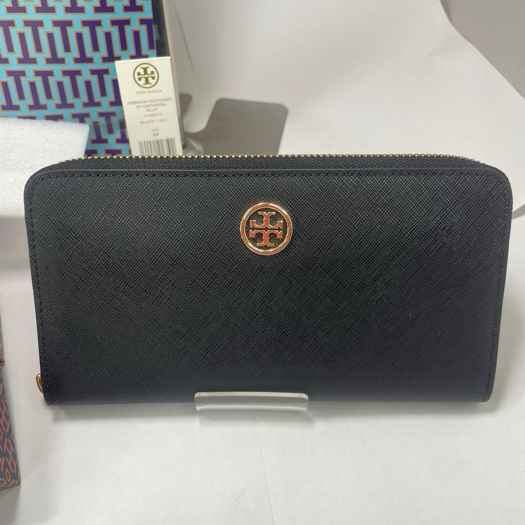 新品　トリーバーチ　長財布（黒）TORYBURCH ラウンドファスナー　ブラック