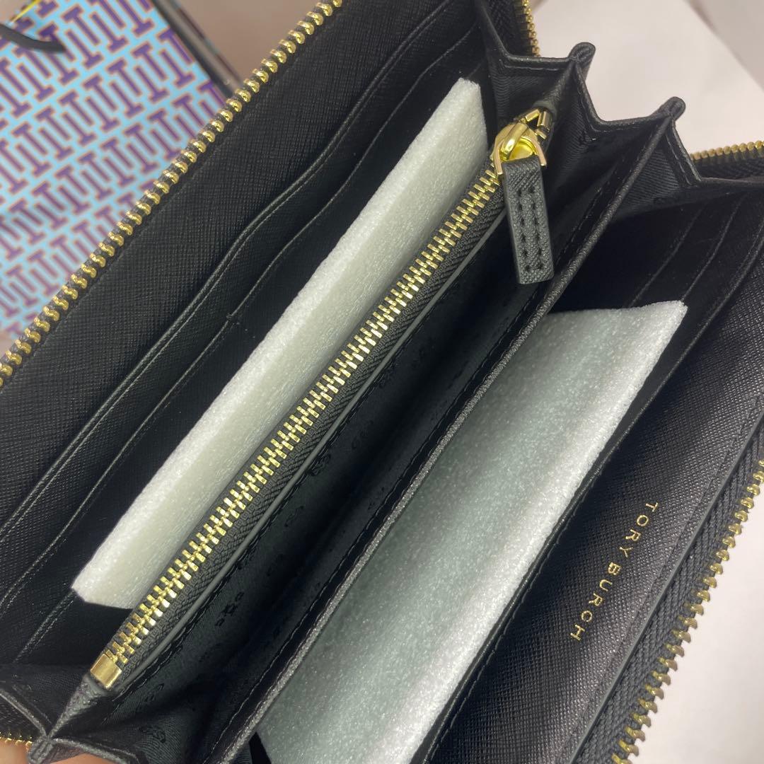 新品　トリーバーチ　長財布（黒）TORYBURCH ラウンドファスナー　ブラック