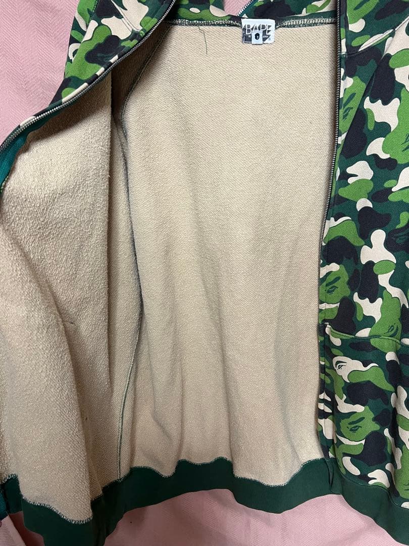 a bathing ape ABC camo green フルジップパーカー