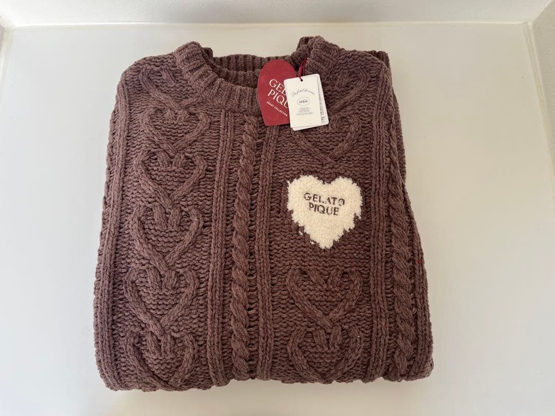 GELATO PIQUE ケーブルニットワンピース ブラウン