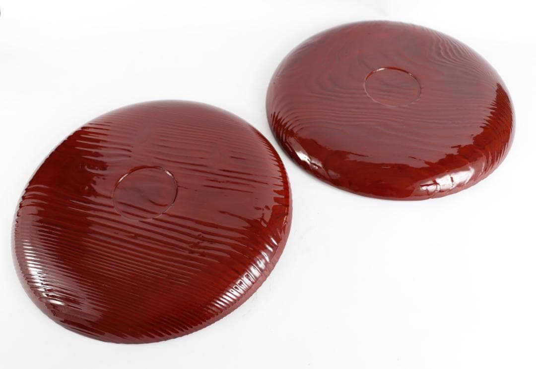 茶道具 平安吉象堂 杉木目 会席盆 丸盆 八枚 共箱