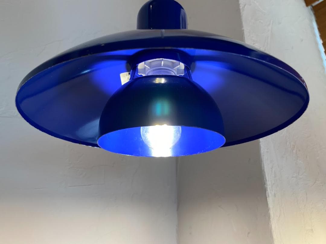 80s ヴィンテージ デンマーク製 E.S Horn ペンダントライト 青