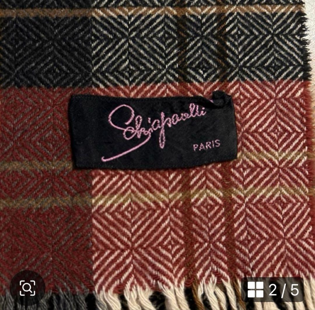 Schiaparelliスキャパレリ カシミヤ　マフラー70'sヴィンテージ
