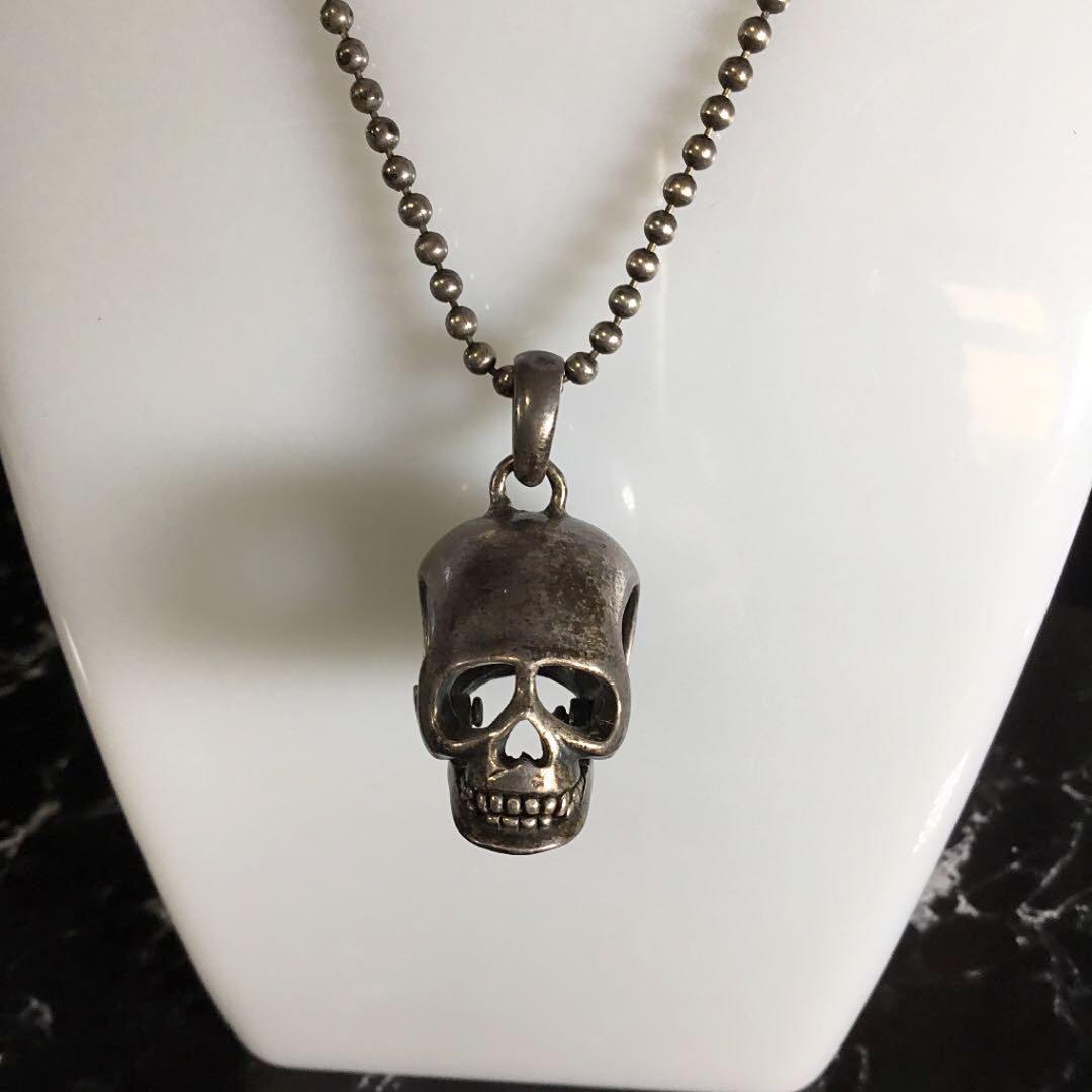 ロエン Roen Silver 925 スカル ボールチェーン ネックレス