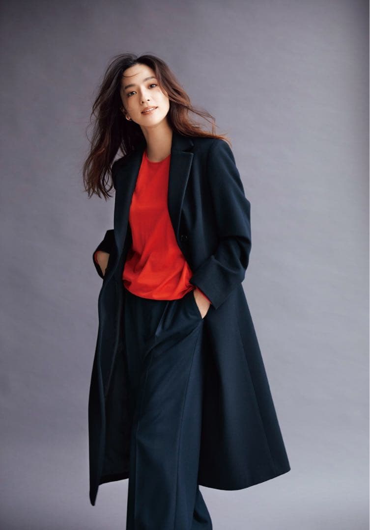 23区 ロングコート ネイビー 40