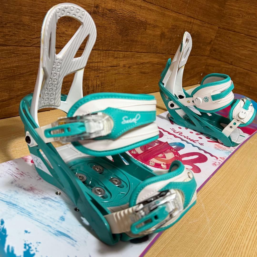 美品　SWIVELスウィベル　レディース　スノーボード4点　142cm かわいい