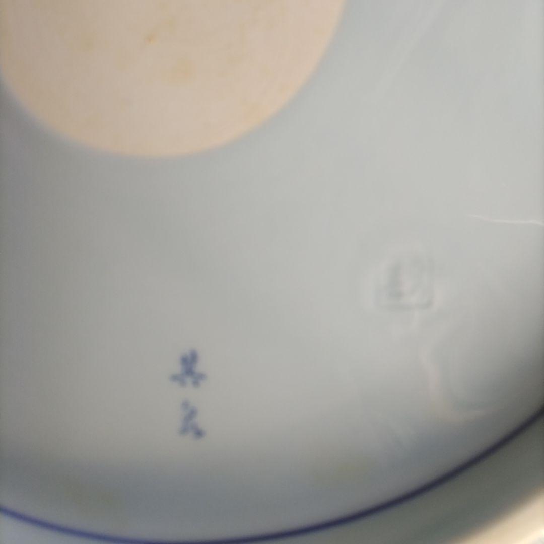 特大 八角皿 有田焼 賞美堂 基泉 染付 草花紋 盛り皿 深皿