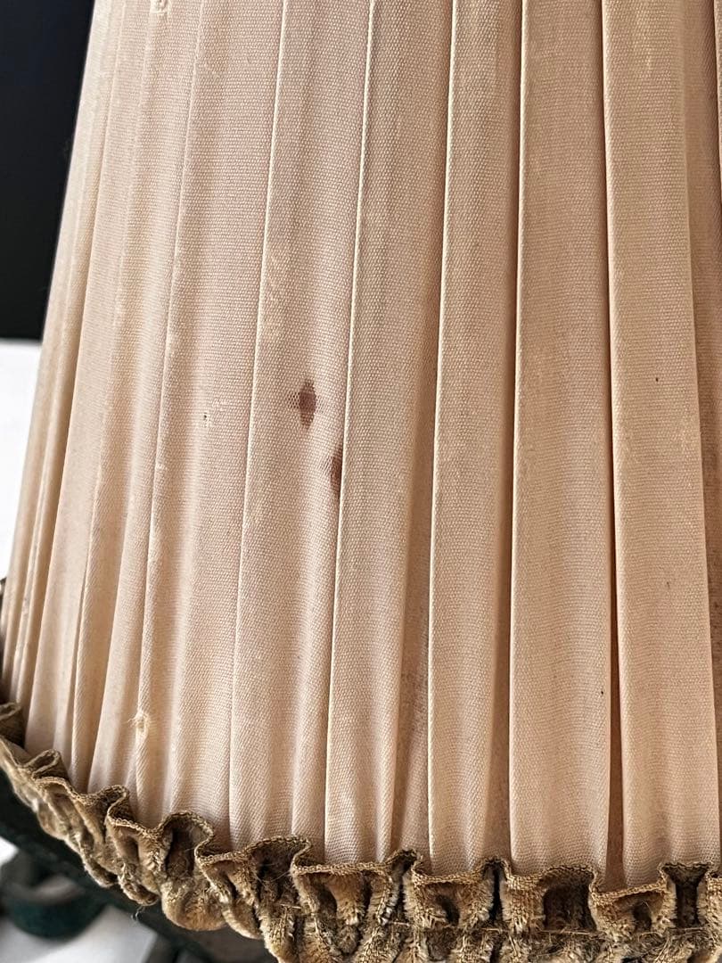 【美品】フランスヴィンテージ アイアンの持手 布シェードランプ[3108]