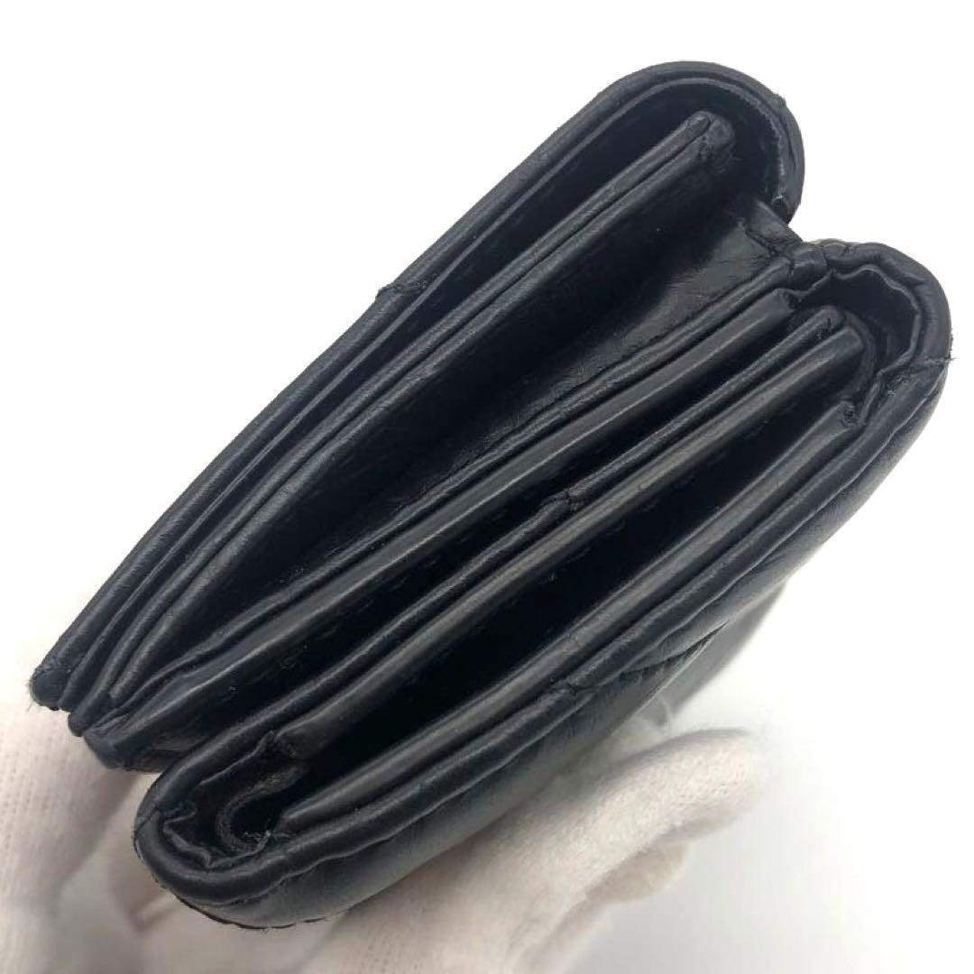 未使用級✨バレンシアガ CRUSH レザー　三つ折り財布 ブラック