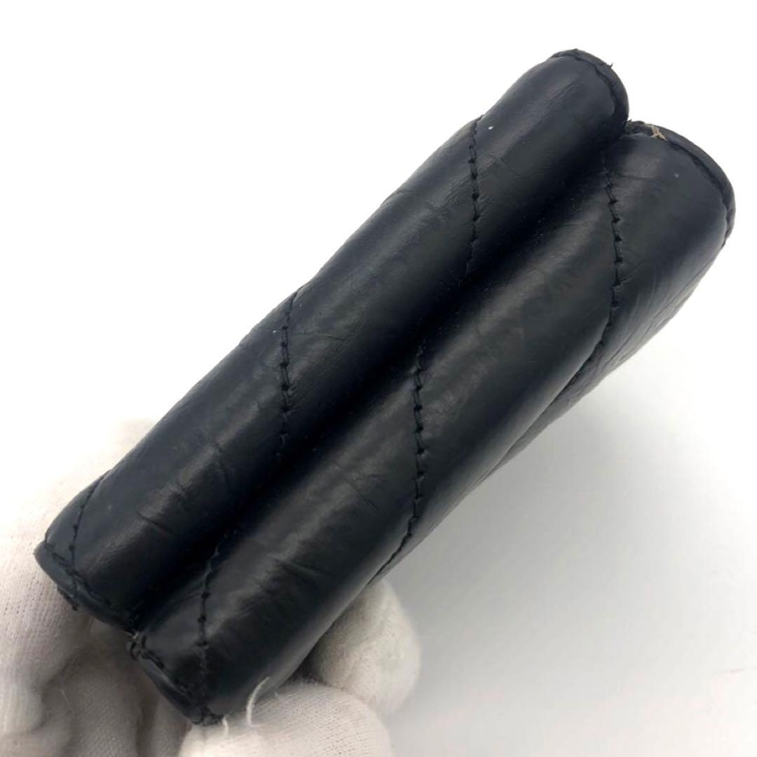 未使用級✨バレンシアガ CRUSH レザー　三つ折り財布 ブラック