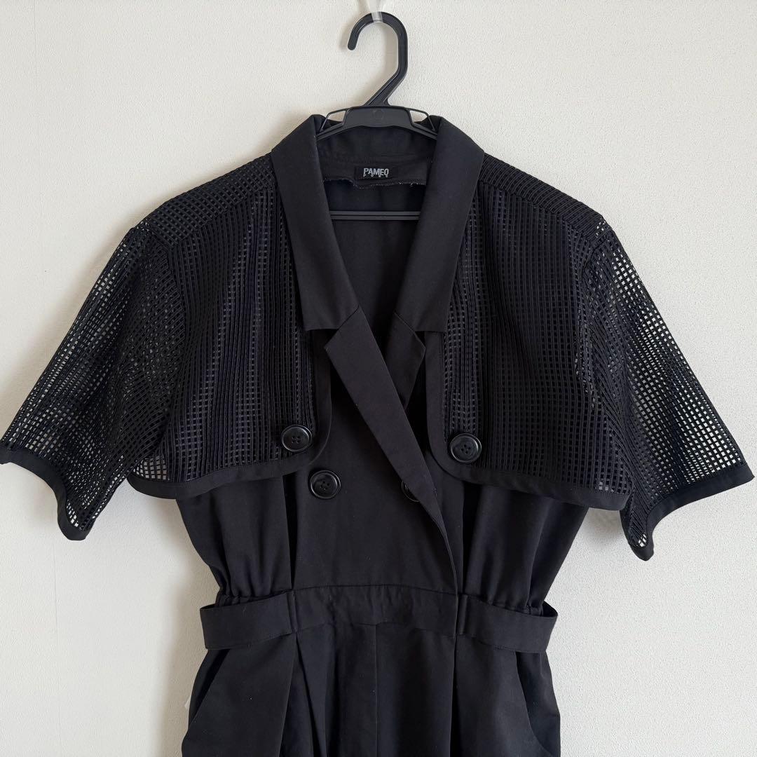 PAMEO POSE メッシュボレロオールインワン