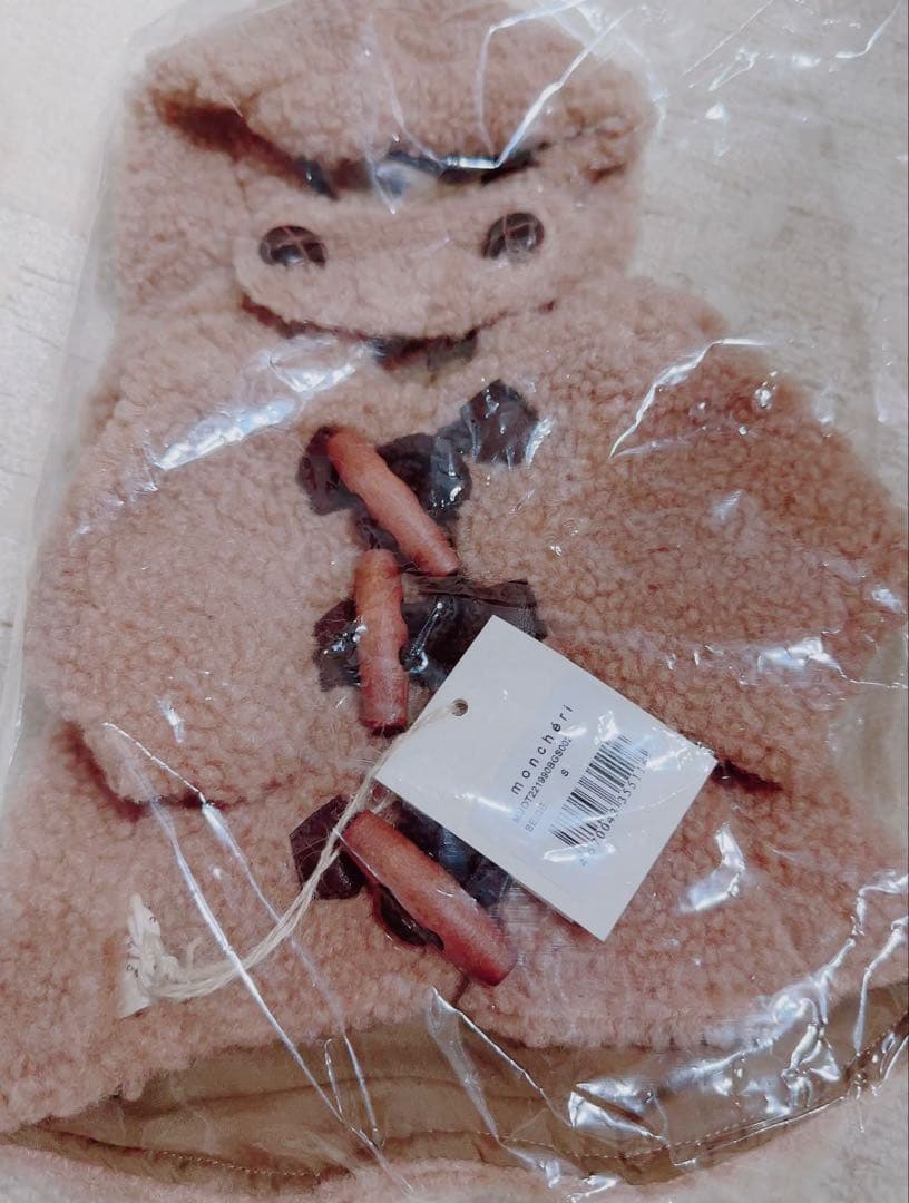 モンシェリ　ダッフルコート　犬服　ベージュSサイズ