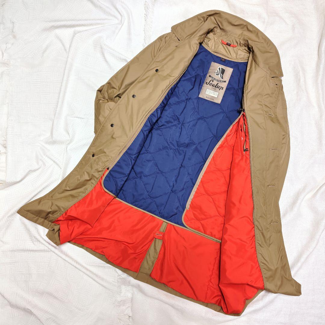 シーラップSealup中綿ライナー付きステンカラーナイロンコート46ベージュ