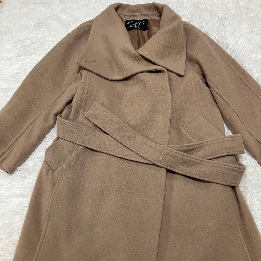 スナイデル プレミアウール カシミヤ混 ロングコート ベージュ ベルト付