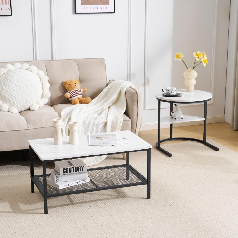 ネストテーブル 2点セット 入れ子式 1台3役 収納付き センターテーブル