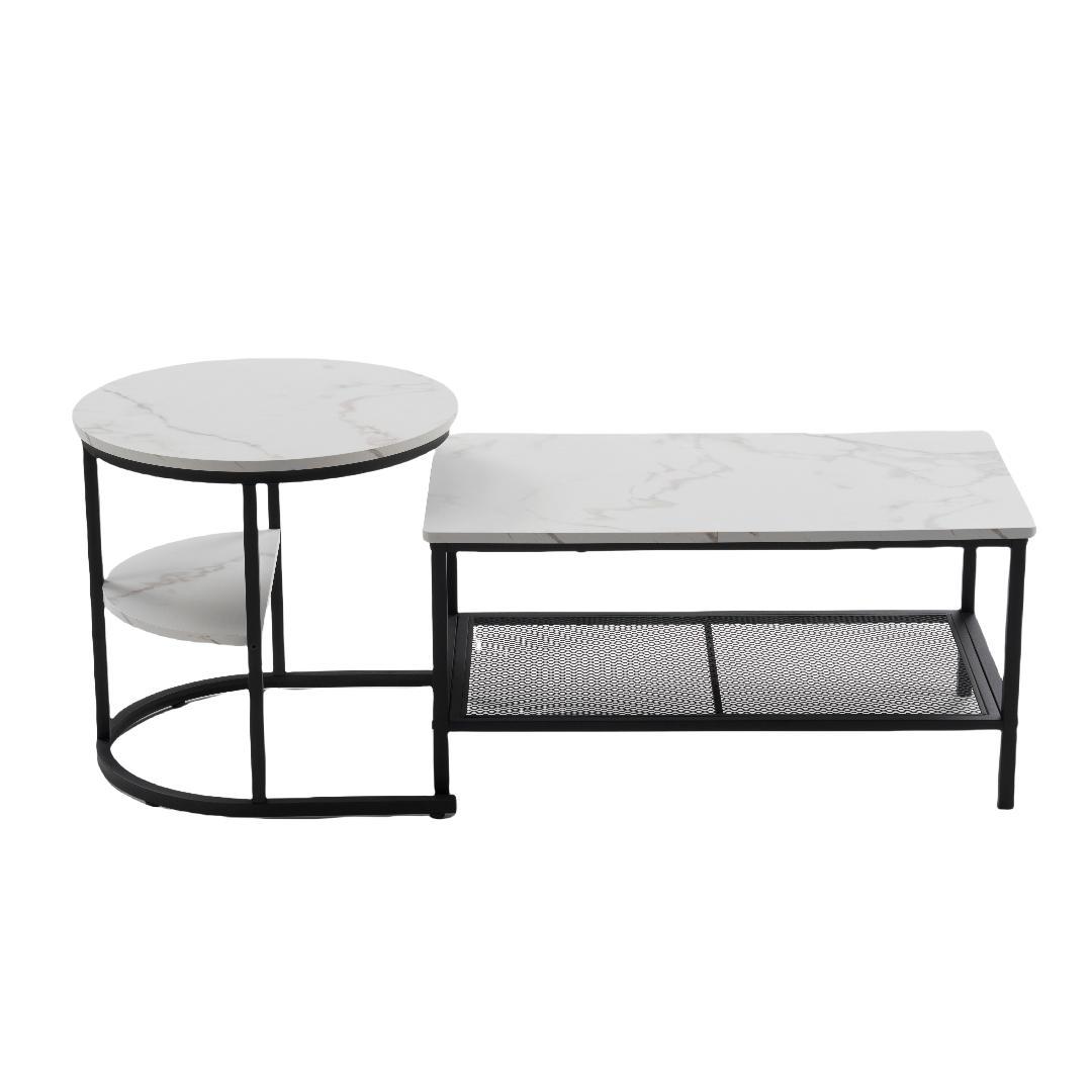 ネストテーブル 2点セット 入れ子式 1台3役 収納付き センターテーブル