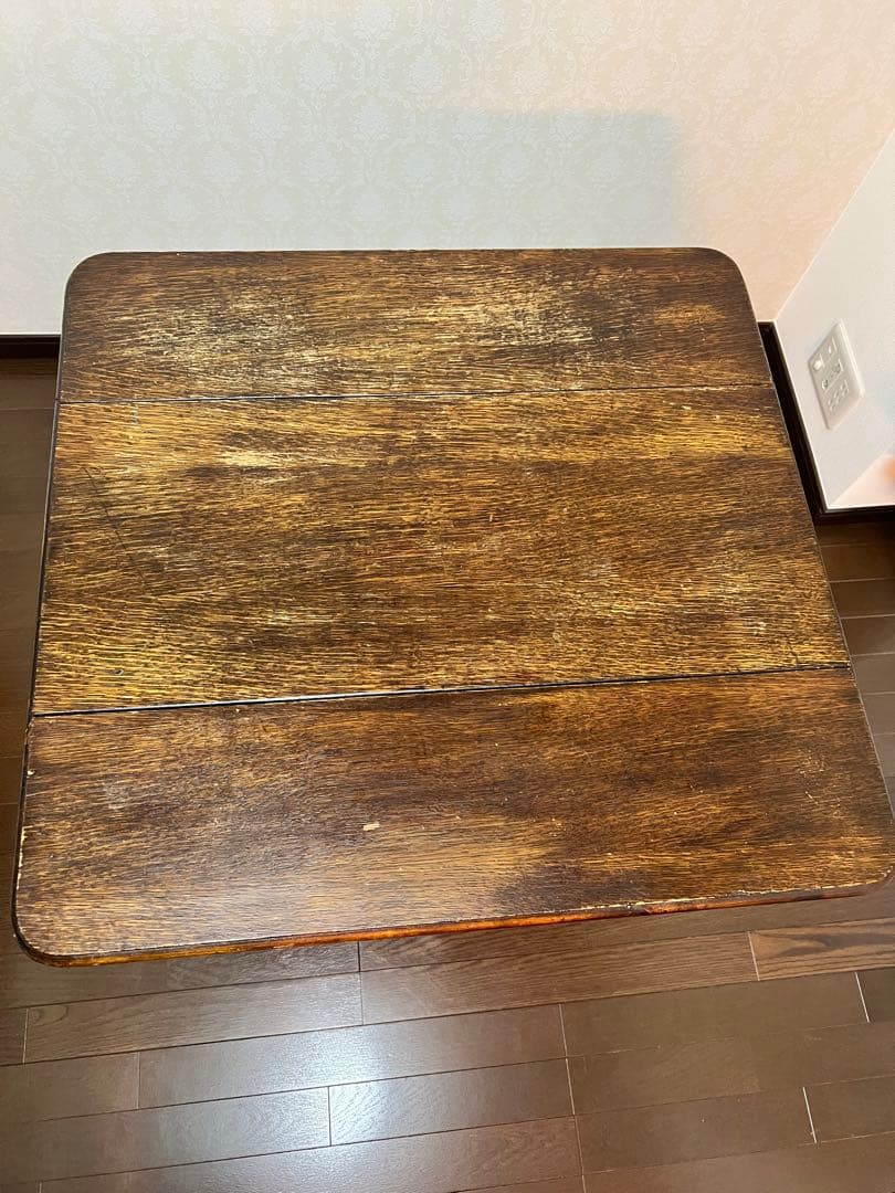 アンティーク　ヴィンテージ　木製ツイスト脚テーブル