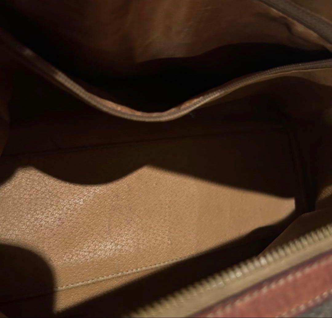 セリーヌ　ミニボストン　トリオンフ　マカダム　レザー　ブラウン