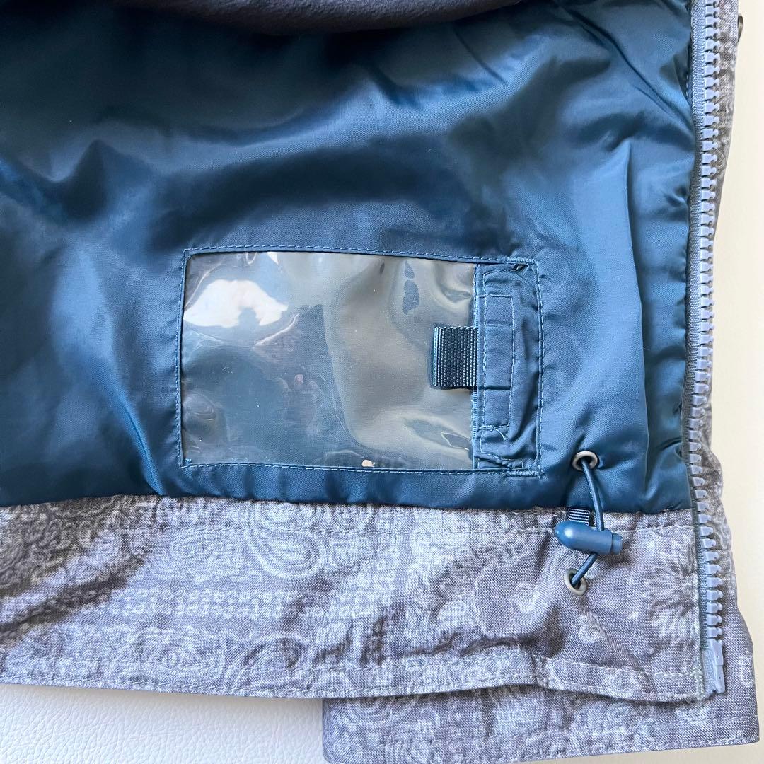 3279 バートン　ジャケット バンダナ柄 フード脱着可能　M グレー 薄紫